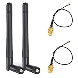 Produktbild: KHIYQILO WiFi Antenne 2.4GHz 3dBi SMA Connector IPEX Antenne für WiFi Router Drahtlose Netzwerkkarte Sicherheit IP Kamera Videoüberwachung Monitor Bluetooth Antenne