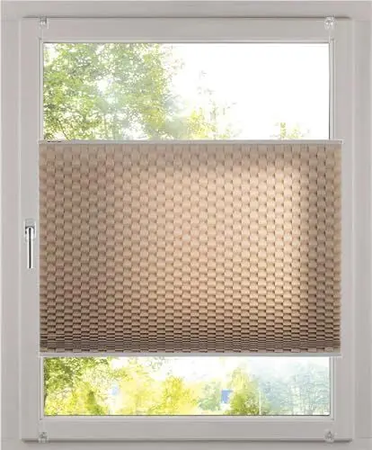 Produktbild: K-Home Klemmfix Plissee 3D-Effekt Taupe 30 x 130 cm