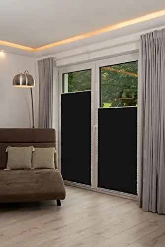 Produktbild: K-home 872765-6 Klemmfix-Plissee 90 x 130 cm (B x L) Anthrazit Lichtschutz +++ Moderne Crushed Optik +++