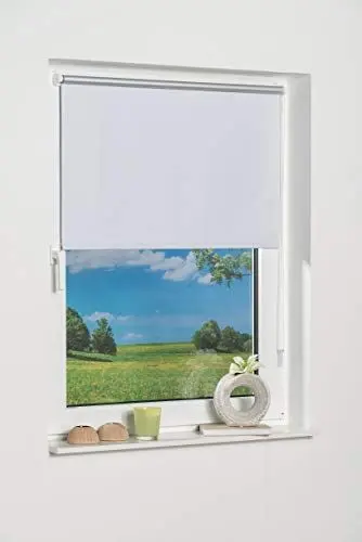 Produktbild: K-home Klemmfix-Minirollo 60150 (B:H) Weiß Verdunklung, Stoff, 60 x 150 cm