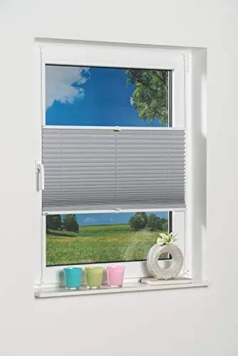 Produktbild: K-home Klemmfix-Plissee Palma Grau 80 x 210 cm +++Verdunklung+++