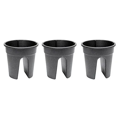 Produktbild: KHW 34135 Blumentopf Flowerclip, 3-er Set, anthrazit