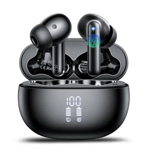 Produktbild: KI Kopfhörer Übersetzer, 42Std Bluetooth 5.4 Sprachübersetzer Kopfhörer mit 164 Sprachen, 6 Übersetzungsmodi Echtzeit Übersetzer Ohrhörer mit ENC Mic, 3 in 1 Übersetzungskopfhörer für Studium/Business