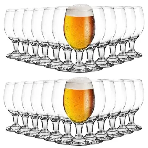 Produktbild: KIAPPO Pokal Biergläser Set 400 ml - 24 Stück Gläser für Bier - Wassergläser - Beer Glass - Sektgläser - Trinkgläser - Hochwertige Gläser für Cocktails, Saft, Wasser