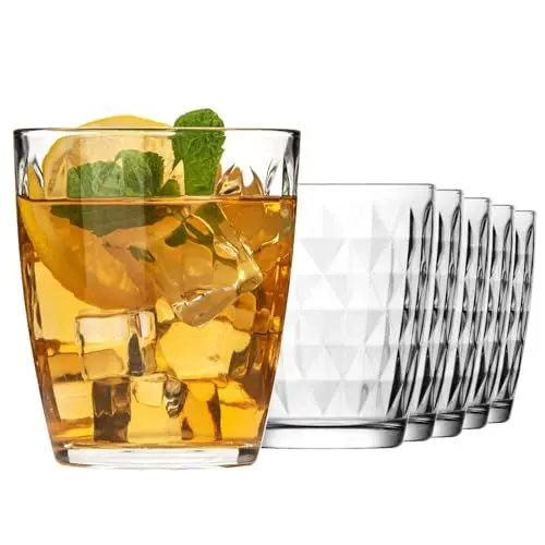 Produktbild: KIAPPO Trinkgläser Set 325 ml - 6 Stück Vielseitige Gläser für Saft, Wasser, Wein und Sekt - Ideal für den Täglichen Gebrauch zu Hause, Feierliche Anlässe und Restaurants