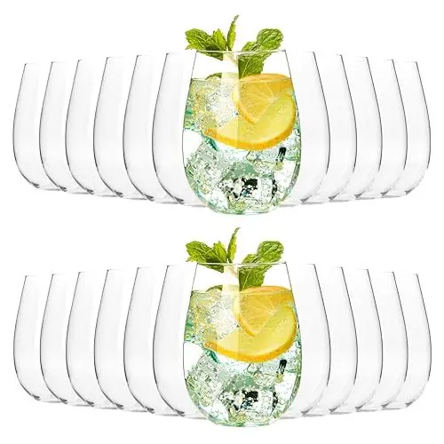 Produktbild: KIAPPO Weingläser Set 500 ml - 24 Große Trinkgläser für Wein, Wasser, Saft und Sekt - Vielseitige Dessertgläser - Weißweingläser - Wassergläser - Sektgläser