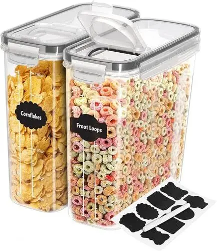 Produktbild: KICHLY Vorratsdosen (Set 2) -BPA freier Kunststoff Luftdichte Aufbewahrungsbehälter Aufbewahrungsbox Lebensmitteln Vorratsgläser zur Aufbewahrung von Nudeln Müsli,Mehl,Reis und für Futter Haustiere