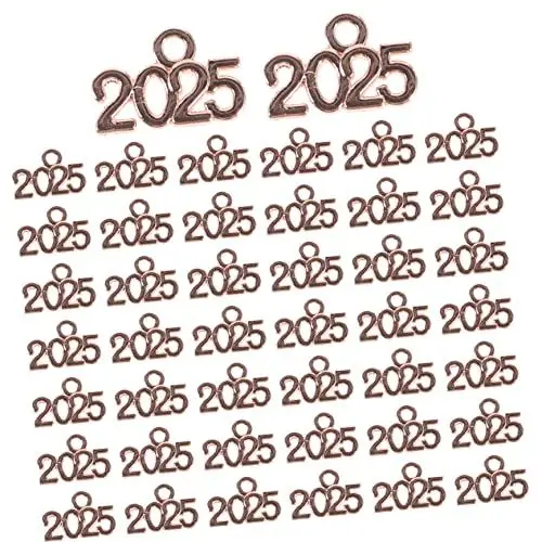 Produktbild: KICHOUSE 100 Stück 2025 2023 Armbandanhänger 2025 Charms Tasche Hängende Verzierung Zarter Schlüsselanhänger Ornament DIY Schmuck Anhänger Zubehör Schlüsselanhänger 2025 Charm
