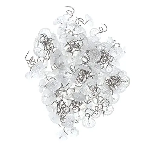Produktbild: VOSAREA 150 Stück Feste Blechnägel Schwarzer Kosmetikspiegel Stift Befestigen Spiraldruckstift Klare Köpfe Spiralstift Klare Köpfe Stift Rüschenbettwäsche Spiralförmiger Schub Plastik