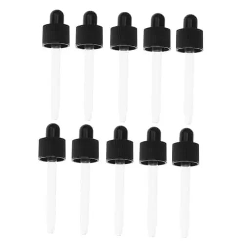 Produktbild: KICHOUSE 15st Flaschentropfflasche Für Ätherische Öle Augentropfpipette Kalibrierte Pipette Augentropfer Tropfaufsätze Für Ätherische Öle Pipetten Strohhälme Fläschchen Tropfer Black