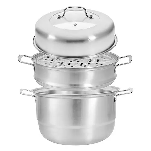 Produktbild: KICHOUSE Dampftopf Aus Verdicktem Edelstahl Mehrschichtiger Kochtopf Dampfgarer Kochgeschirr Für Zuhause 28 Cm Induktionsherd Gasherd Geeignet