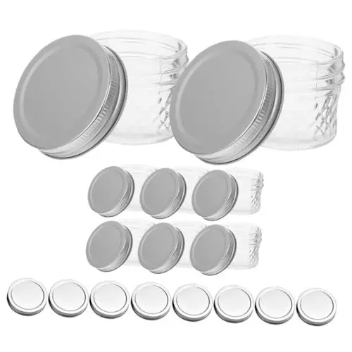 Produktbild: KICHOUSE 1 Satz Marmeladenglas Gläser für Hochzeitsgeschenke Geleegläser Einmachgläser Einmachglas Süßigkeitenspender kleine Gläser mit Deckel Glastöpfe Salat Vorratsdose Mason kann Krug