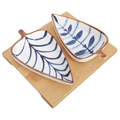 Produktbild: KICHOUSE 1 Satz Salatteller aus Holz Sushi-Dip-Schüssel Obsttablett Grill Fruchtbehälter Utensilienablage küchenmaschiene kochgeschirr spice container Holztablett Küchengeschirr Keramik