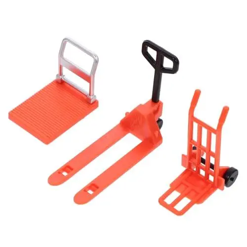 Produktbild: KICHOUSE 1 Satz Spielzeug Für Den Straßenverkehr Zubehör Kinderschubkarre Mini-Gabelstapler Miniatur-handrolle Spielzeugmodell Eines Gabelstaplers Miniatur-handwagen Auto LKW Plastik Orange