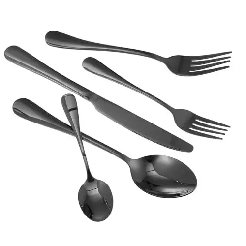 Produktbild: KICHOUSE 1 Set Servierbesteck Küchen Servierbesteck Besteck Schwarzes Edelstahl Western Servierbesteck