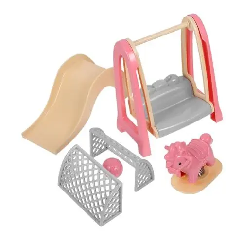 Produktbild: KICHOUSE Puppenhaus-Spielplatz-Set Rutsche Und Deko-Spielzeug