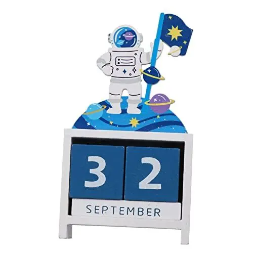 Produktbild: KICHOUSE Stilvoller Countdown-kalender Aus Holz Für Den Schreibtisch Astronauten-ornament Kalender-