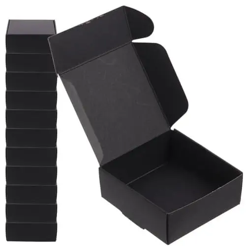 Produktbild: KICHOUSE 25 Stück Kartons Schwarze Verpackungskartons Umzugskartons Aus Karton Kleine Versandtaschen Versandkartons Verpackung Großer Verpackungsmaterialien Pakete Gewellte Weiße