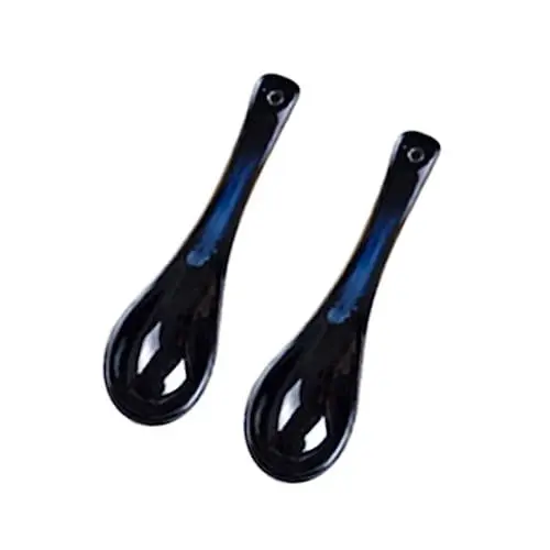 Produktbild: KICHOUSE 2St Multifunktionsschaufel Breilöffel Wüstenlöffel japanischer suppenlöffel Porzellanlöffel Eislöffel Esslöffel Suppenlöffel asiatisch Blau Löffel aus Keramik Keramikgeschirr Blue