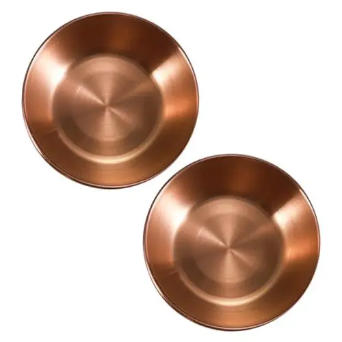 Produktbild: KICHOUSE 2 Stücke Edelstahl Vorspeise Platten Dessert Platte Lebensmittel Dip Schalen Für Einfache Sauce Servieren