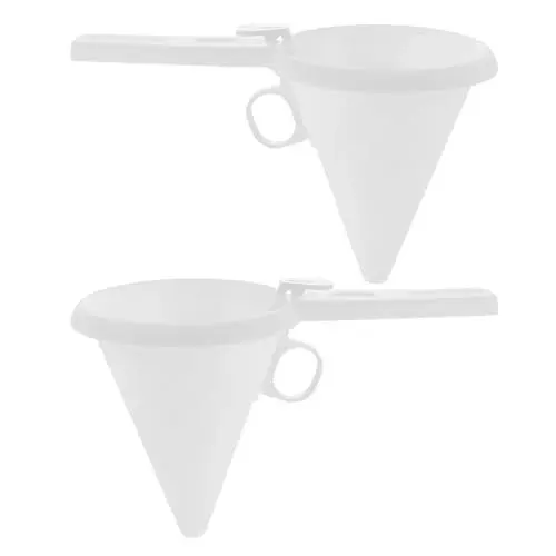 Produktbild: KICHOUSE 2 Stück Schokoladentrichter Sahnetrichter Gebäcktrichter Spendertrichter Für Schokolade Trichter Für Dicke Cremes Zuckerguss Kuchenglasur Cupcake Teigspender Werkzeug