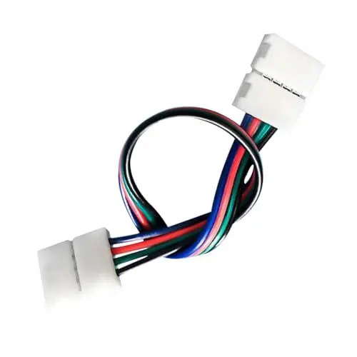 Produktbild: KICHOUSE 5050 verbindungsstecker zu led strip RGB Lichtleiste Lichtleisten Verbindungselement stoßverbinder LED-Streifen- Streifenlampenkabel Doppelkopf Rgb Licht leiste