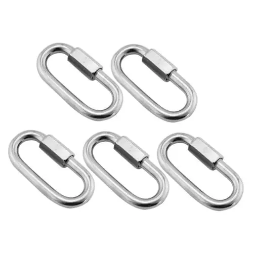 Produktbild: KICHOUSE 5St Verbindungsring aus Edelstahl Kettenverbindungshaken Verbindungsstecker reparieren Verbindungsverbinder die Kette Quick-Link-Kettenverbinder Verbindungsanschlüsse mit Gewinde