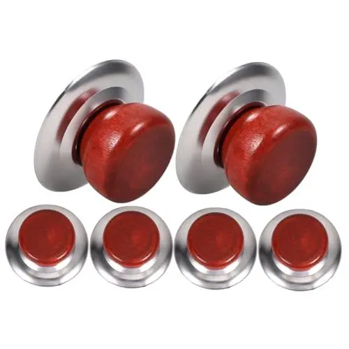 Produktbild: KICHOUSE 6St Topfdeckelgriff-Knopftopf Topfdeckelknopf Topfdeckelzubehör Topfdeckelgriffabdeckung drehknopf drehverschluss verschleißfeste Pfannendeckelknöpfe Tragbare Topfdeckelknöpfe Holz