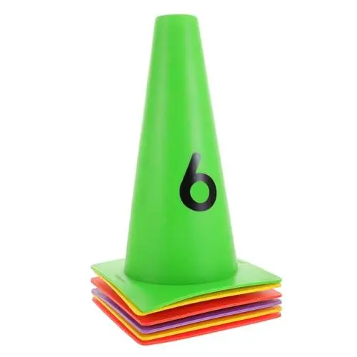 Produktbild: KICHOUSE Outdoor-sportkegel 6 Stück Weicher Kunststoff Agility-stangen Zahlen für Fußball-trainingsspiele
