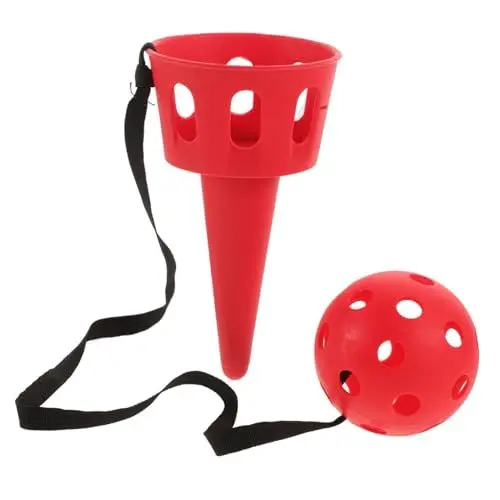 Produktbild: KICHOUSE Ball Werfen Spielzeug Becher Fangen Ballfangspiel Für Kinder Ball Fangen Spiel Fangen Kindergartenspiele Outdoor-aktivitäten Für Kinder Spiel Im Freien Pool-Spiele Rot Plastik