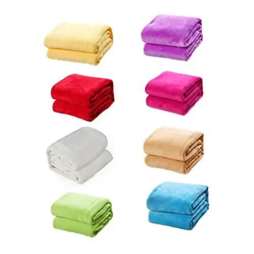 Produktbild: KICHOUSE Couch-Überwurfdecke rosarot solide Fleece-Flanell-Bettwäsche ultrawarm und bequem