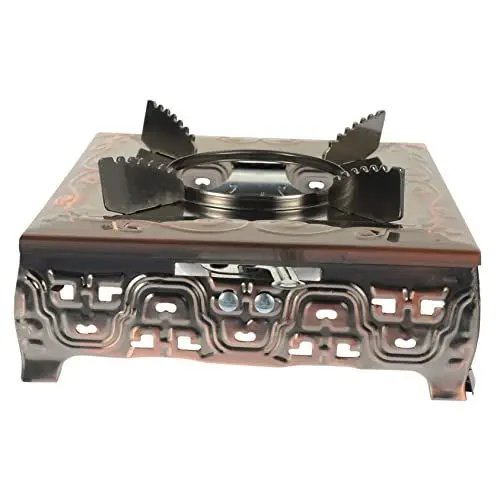 Produktbild: KICHOUSE Hot-Pot-Herd Kerzenheizung Holzofen Aus Tee Herd Wiederverwendbarer Wokkocher Tragbarer Gasbrenner Dosenwärme Butangasherd Grillofen Mit Deckel Rostfreier Stahl Campingkocher