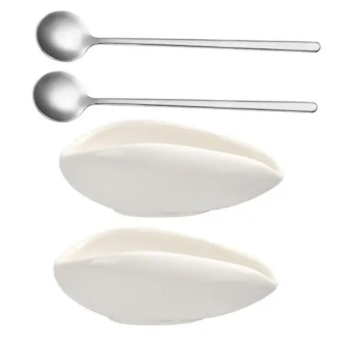 Produktbild: KICHOUSE Löffelablage-set Aus Keramik 2er-pack Messlöffel Und Ablage Für Kaffeebohnen Einfach Zu Verwenden