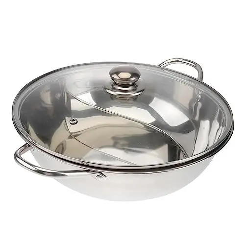 Produktbild: KICHOUSE Topfset Für Induktionsherde 32 Cm Hot Pot Topf Mit Trennwand Edelstahl-kochgeschirr Für Hot Pot Party