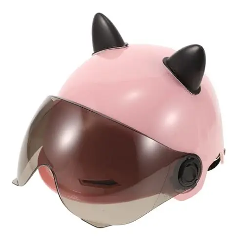 Produktbild: KICHOUSE Outdoor-Helm Mit Verstellbarem Riemen Und Niedlichen Katzenohren Reiterhelm-Dekoration Zarte Helmabdeckung Helm-Dekoration Für Motorrad-Outfit Mit Visier Für Sichere Fahrt Bei