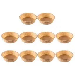 Produktbild: Kichvoe 10 Stücke Kuchenformen Papier Backform Runde Kuchenformen Einweg Backformen Papier Backförmchen Laib Pfannen Gebäckformen Für Muffins Kuchen