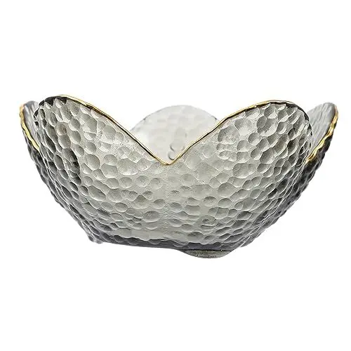 Produktbild: Kichvoe 1 Stück Lotus Obstteller aus Transparente Servierplatte für Snacks Süßigkeiten und Früchte für Partys Hochzeiten und Veranstaltungen Pflegeleicht und Stapelbar