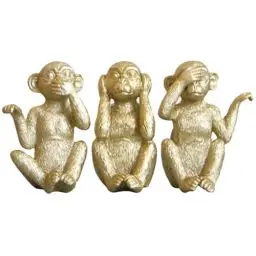 Produktbild: Kichvoe 3 Weise Affen-Statue Hören Nicht Sehen Nicht Sprechen Keine Bösen Wahrheiten Affenfiguren Weisheitsaffe-Skulptur Für Zuhause Fengshui-Dekoration Bringt Goldenes Glück
