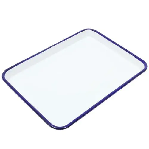 Produktbild: Kichvoe Emaillierte Backbleche Emaille-backform Rechteckige Servierplatte 27x19cm Weiß Nicht Zu Reinigen Vielseitig Einsetzbar