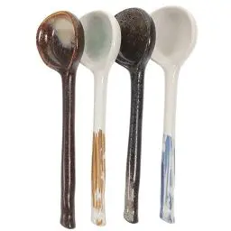 Produktbild: Kichvoe Geschirrset 4 Japanische Ramen-Nudellöffel Asiatischer Suppenlöffel Chinesische Wan-Tan- Reislöffel Koreanische Porzellan-Esslöffel Langhantel Set Langhantel Set Langhantel Set
