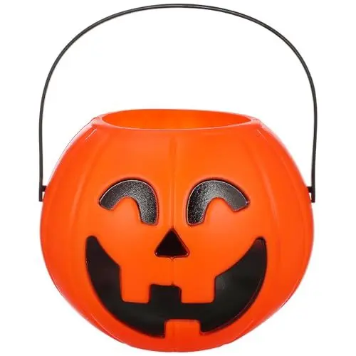 Produktbild: Kichvoe Halloween-Kürbis-Eimer Tragbare Kürbis-Süßigkeiten-Eimer Süßes Oder Saures-Eimer Mit Griffen Für Halloween-Partyzubehör Orange