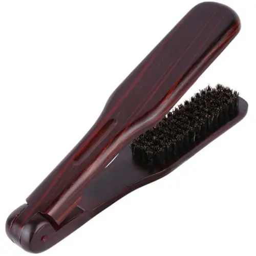 Produktbild: Kichvoe Haarglätterbürste Klemme Glättungskamm Aus Holz Doppelseitige Bürste Für Glattes Haarstyling