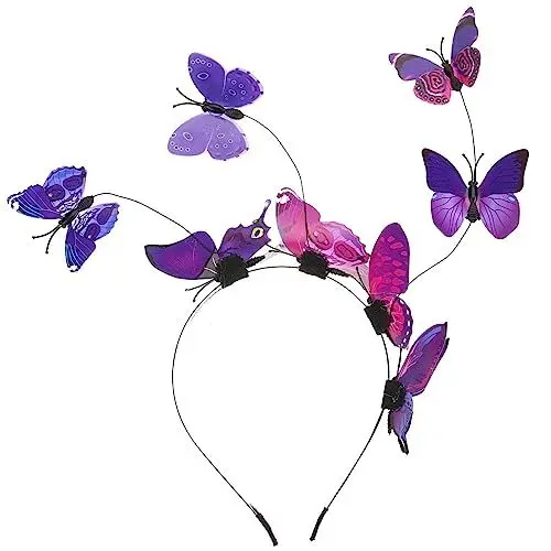 Produktbild: Kichvoe Schmetterlings-stirnband Prinzessin Kopfbedeckung Haarschmuck Für Frauen Fascinator-stirnband Kopfbedeckungen Kopfschmuck Schmetterlinge Böhmen Plastik Braut Zubehör Violett