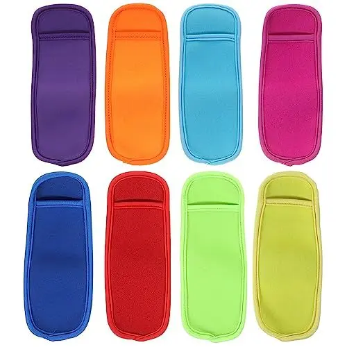 Produktbild: Kichvoe Schutzhüllen Gefrierschrank-EIS Am Stiel-Halterbeutel 8 Stück Neopren-EIS-Pop-Isolator-Hüllen Bunt Wiederverwendbar Waschbar EIS Am Stiel Frostschutzmittel-Halter Für Abdeckungen