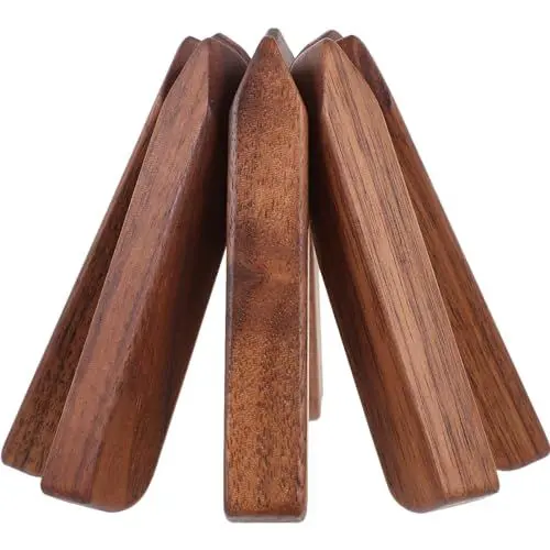 Produktbild: Kichvoe Schwarzer Walnussbaum-Untersetzer Untersetzer Aus Holz Holzuntersetzer Für Heiße Gerichte Untersetzer Serviermatten Aus Holz Teekannenunterlage Heiße Pfannen Topflappen Esstisch
