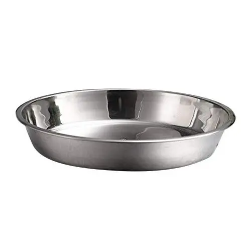 Produktbild: Kichvoe Speiseteller Tiefer Teller Edelstahl Stainless Steel Plates Kuchen Backform Wiederverwendbare Campingteller Runde Teller Edelstahl Obsttablett Kuchen Topper Runden Dekorationen