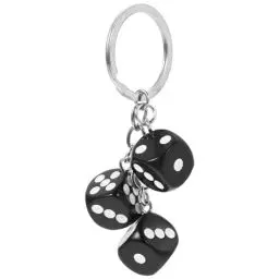 Produktbild: Kichvoe Würfel-Schlüsselanhänger Würfel-Schlüsselanhänger Schwarzes Würfel-Amulett Schlüsselanhänger Tasche Geldbörse Handy Auto Anhänger Punk-Würfel-Schlüsselanhänger Zubehör Geschenk