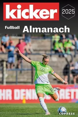 Produktbild: Kicker Fußball Almanach 2025: Nachschlagewerk für jeden Fußballfan. Rückblick auf den dt. & intern. Fußball in der Bundesliga & Regionalliga, WM, EM, DFB-Pokal, Europapokal, Jugend- & Frauenfußball