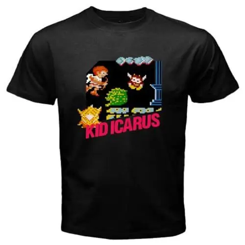 Produktbild: Kid Icarus NES Retro Action Game T-Shirt Graphic Tee Printed Top for Mens Blacks