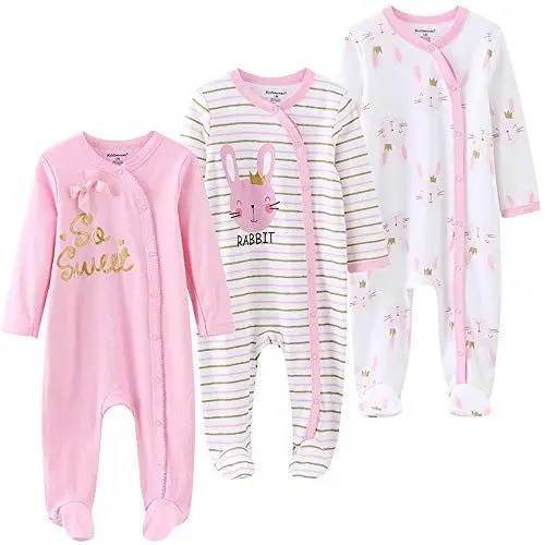 Produktbild: Kiddiezoom Baby-Jungen Mädchen Schlafstrampler, 3er Pack